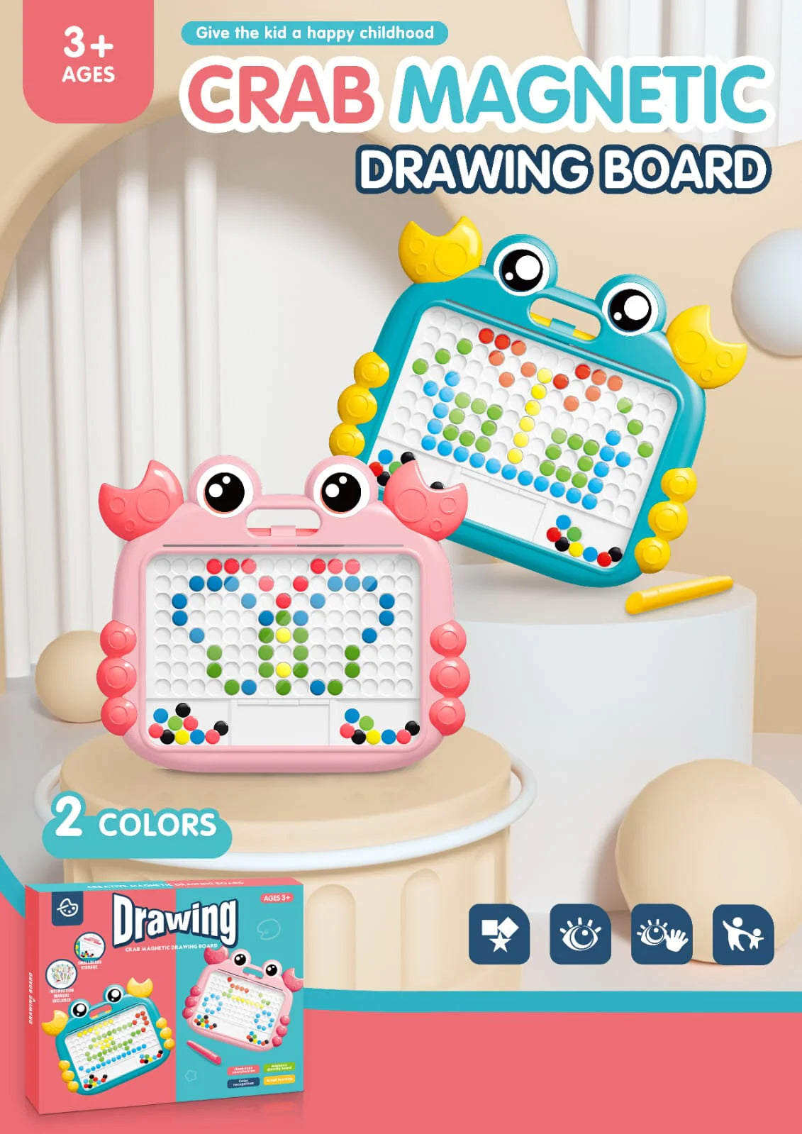 Magnetic Dot Drawing Board for Kids
