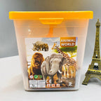 22Pcs Rubber Zoo Animal Box Set For Kids