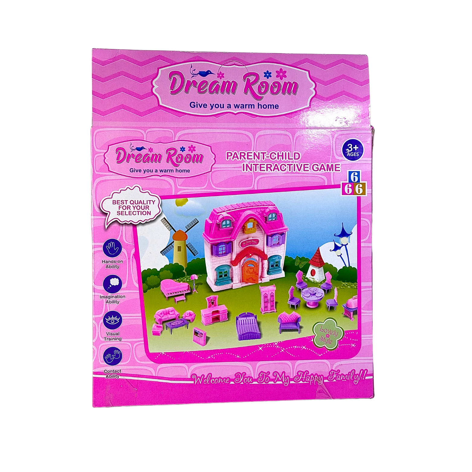 Mini Doll House for Girls - Pink Color Doll Play House for kids