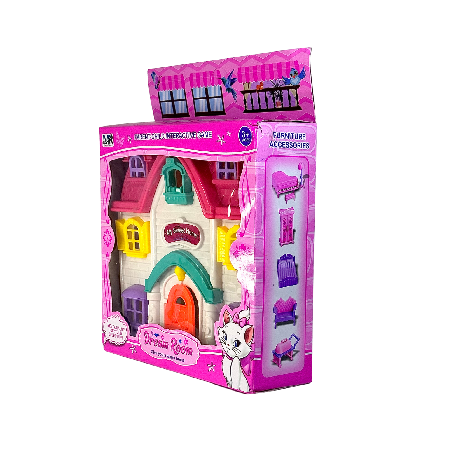 Mini Doll House for Girls - Pink Color Doll Play House for kids