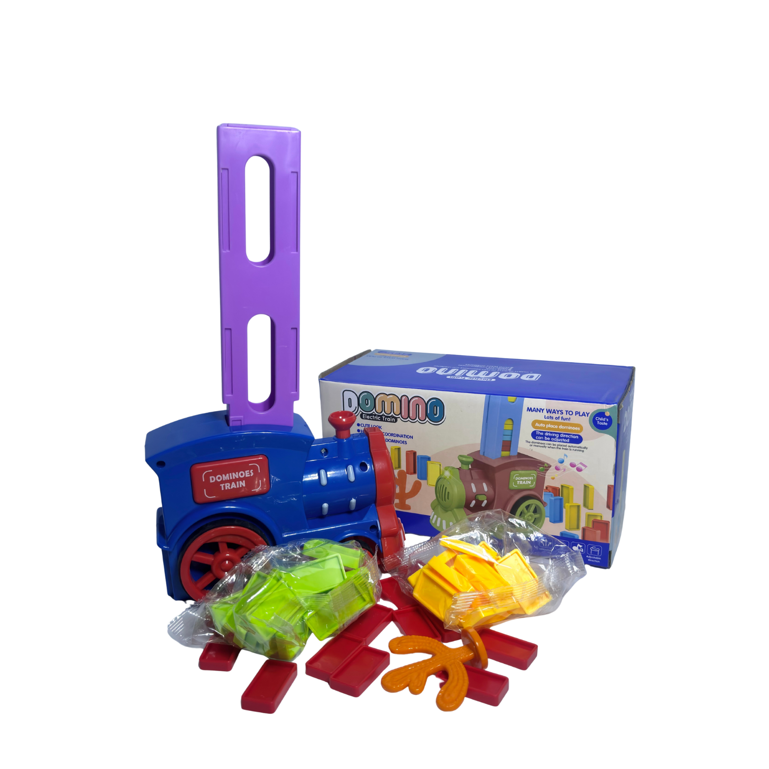 Automatic Domino Brick Laying Toy Train Domino Train Toy Set with 60 PCS Domino Blocks toy for kids Stacking Toys For Kids