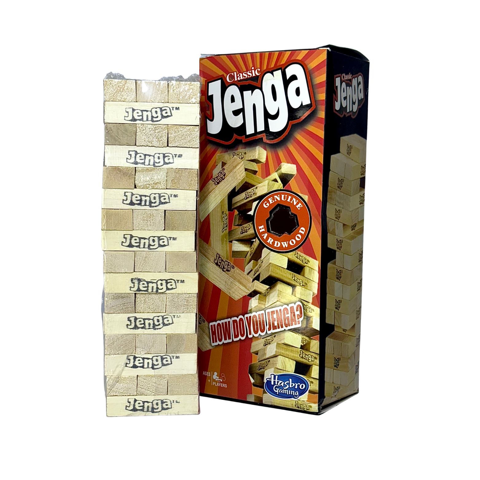 Hasbro Gaming Jenga Tower Wooden Blocks Game BIG 48 Pieces – Toy Station