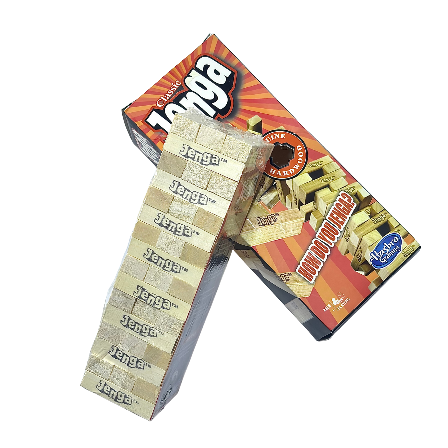 Hasbro Gaming Jenga Tower Wooden Blocks Game BIG 48 Pieces