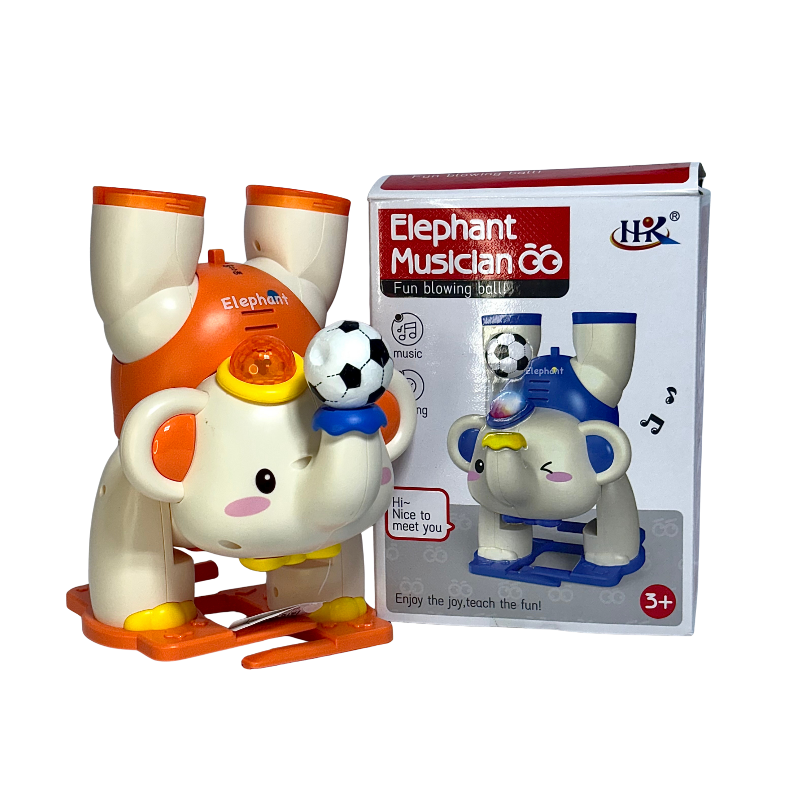 Hand Walking Elephant! Blows Balls, Lights Up & Plays Music! Musical Walking Elephant! Drums, Lights, & Blowing Balls - Fun for Kids! Best Gift For Toddlers - Boys & Girls!