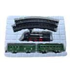 Black Electric Train Toy with Tracks Headlight Train with Black Engine Train Long Track Moving Old Engine Train Sets for Kids