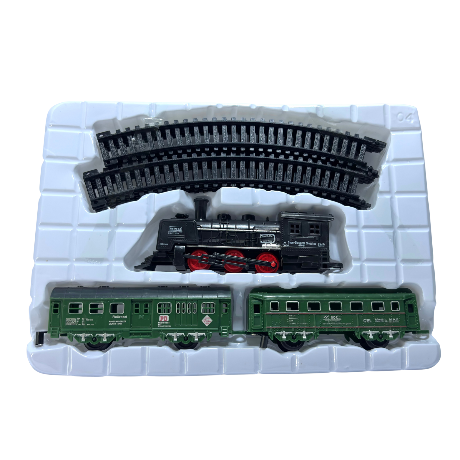 Black Electric Train Toy with Tracks Headlight Train with Black Engine Train Long Track Moving Old Engine Train Sets for Kids