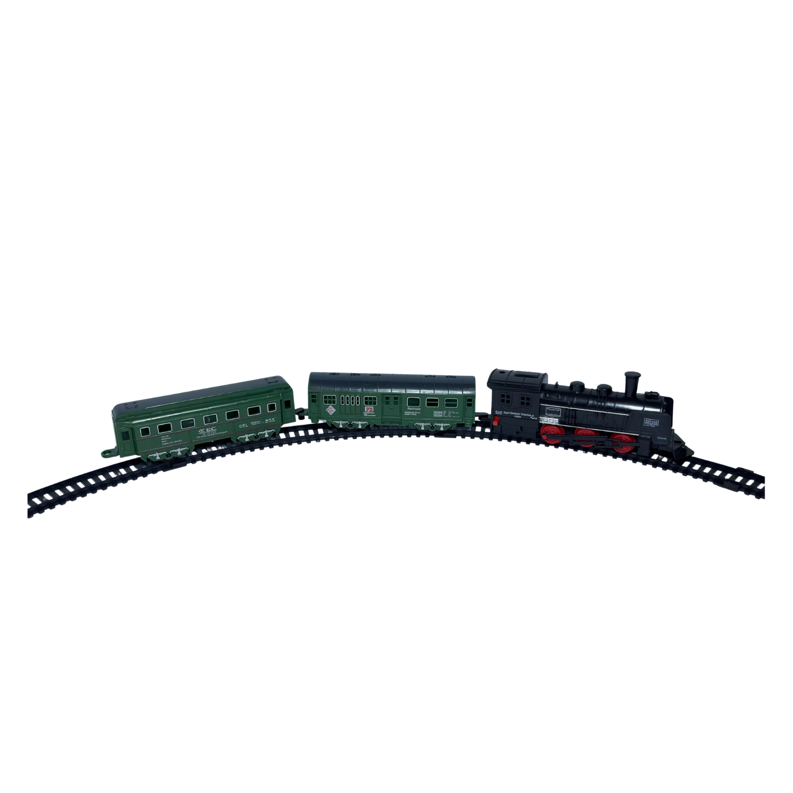 Black Electric Train Toy with Tracks Headlight Train with Black Engine Train Long Track Moving Old Engine Train Sets for Kids