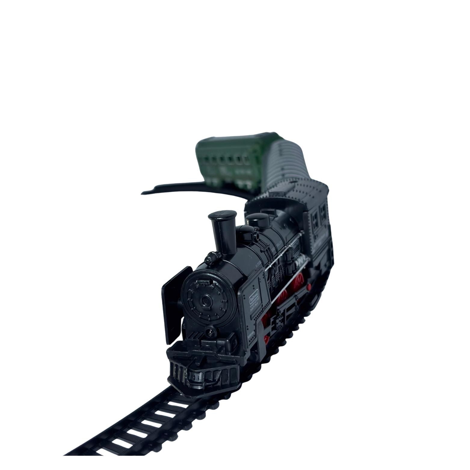 Black Electric Train Toy with Tracks Headlight Train with Black Engine Train Long Track Moving Old Engine Train Sets for Kids