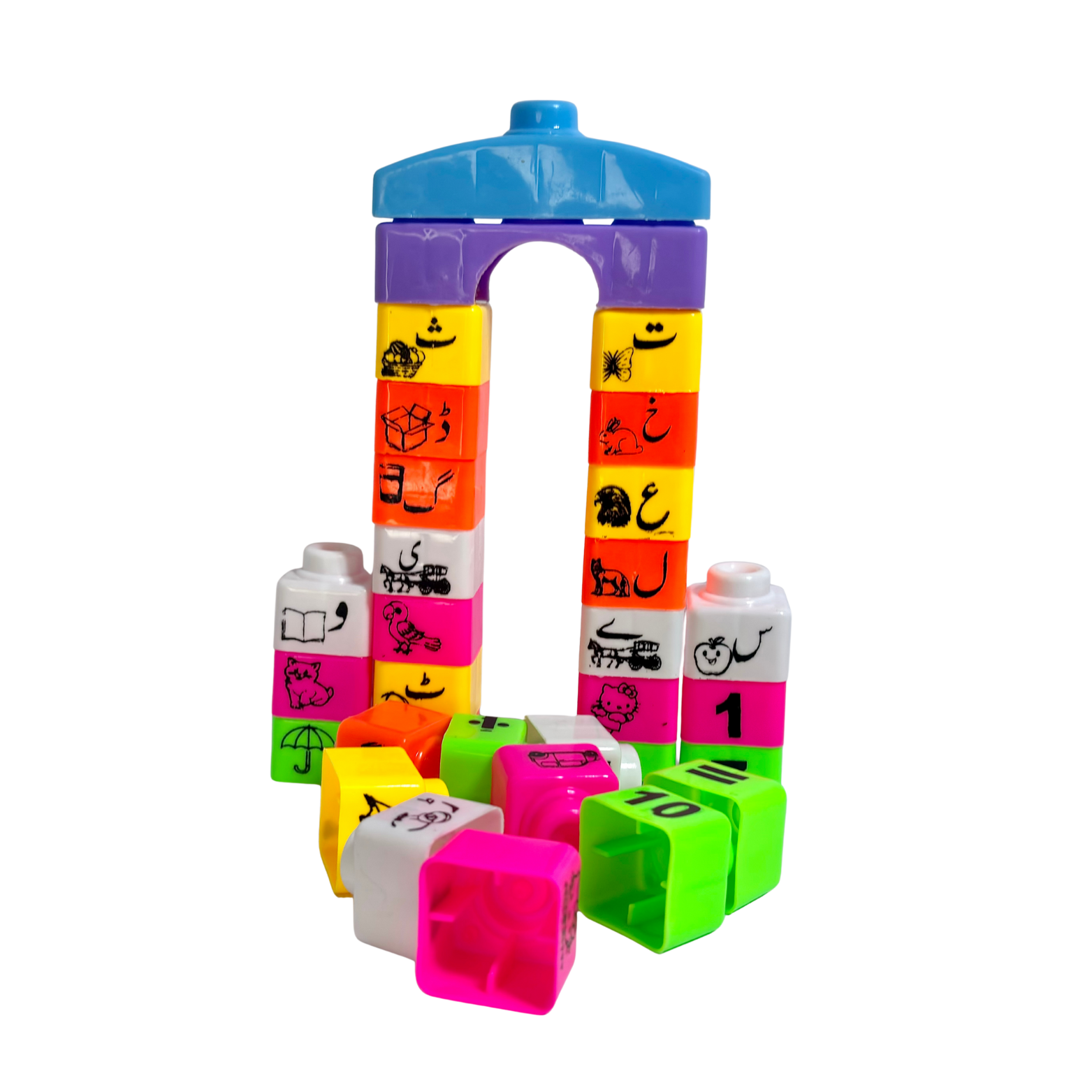 Colorful Educational Urdu Alphabet & Number Blocks