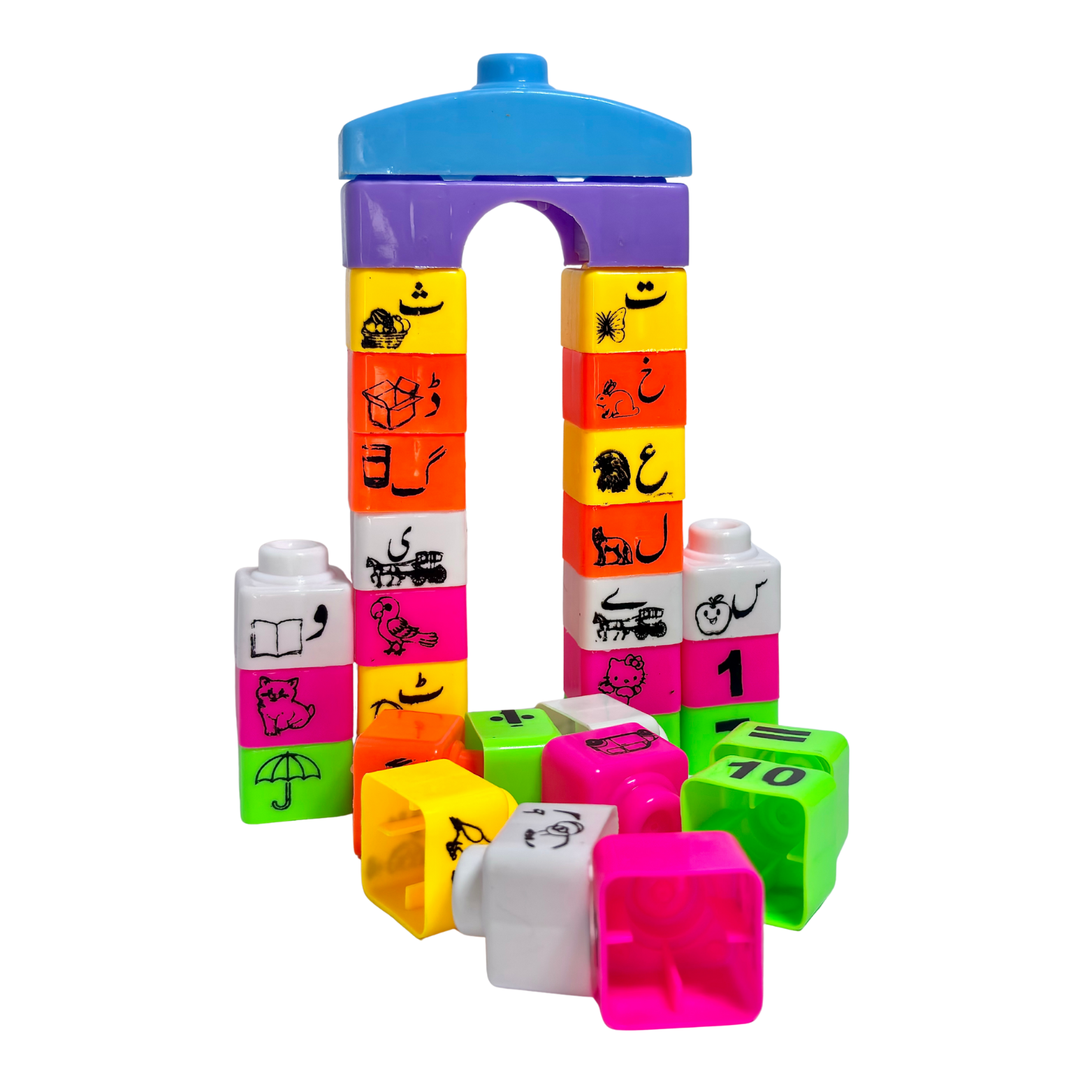 Colorful Educational Urdu Alphabet & Number Blocks