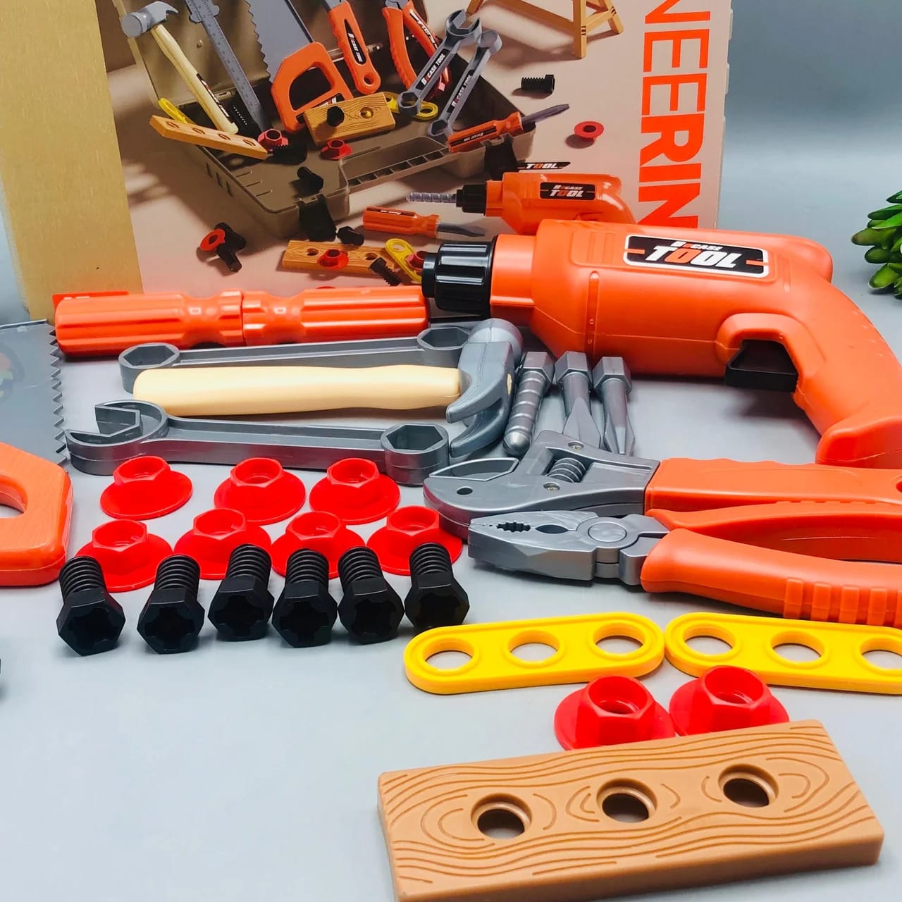 Kids Tool Toy Box Set for Boys And Girls Realistic Working Toys Tool Box with Hammer Screwdriver And More