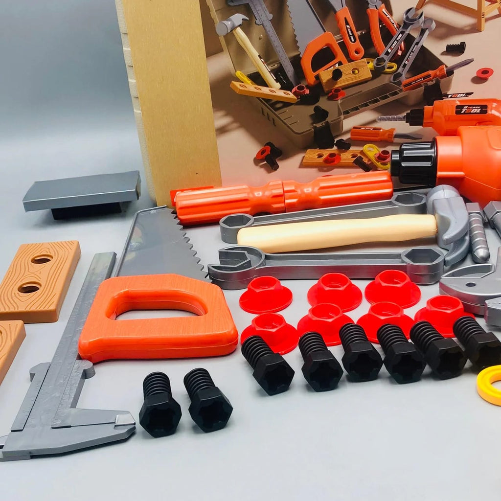 Kids Tool Toy Box Set for Boys And Girls Realistic Working Toys Tool Box with Hammer Screwdriver And More