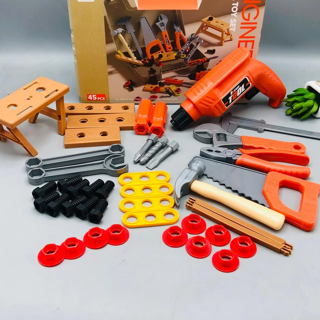Kids Tool Toy Box Set for Boys And Girls Realistic Working Toys Tool Box with Hammer Screwdriver And More