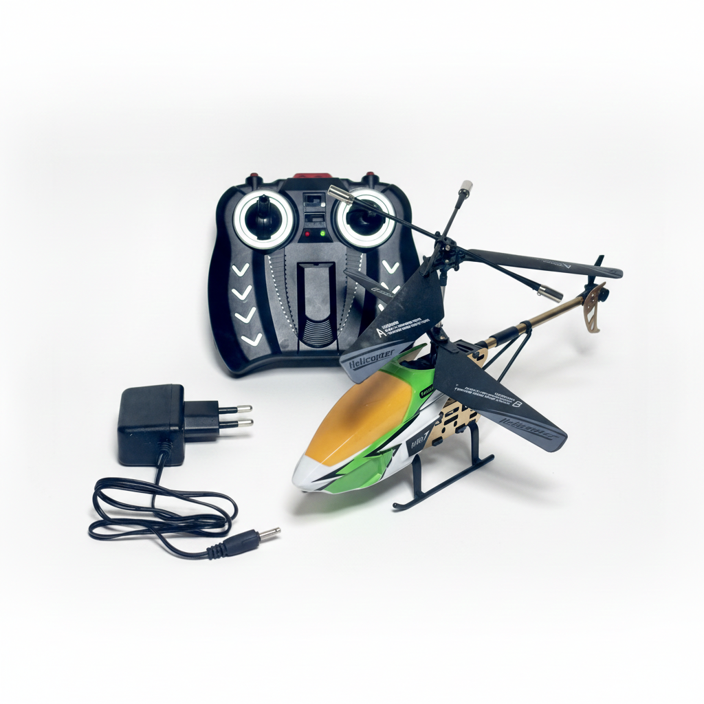 RFD 018 Remote Control Helicopter 2 Channel Gyro RC Helicopter with LED Lights Rechargeable Flying Toy with Remote Control