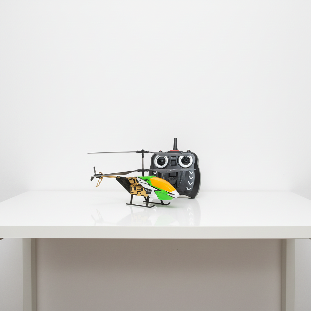 RFD 018 Remote Control Helicopter 2 Channel Gyro RC Helicopter with LED Lights Rechargeable Flying Toy with Remote Control