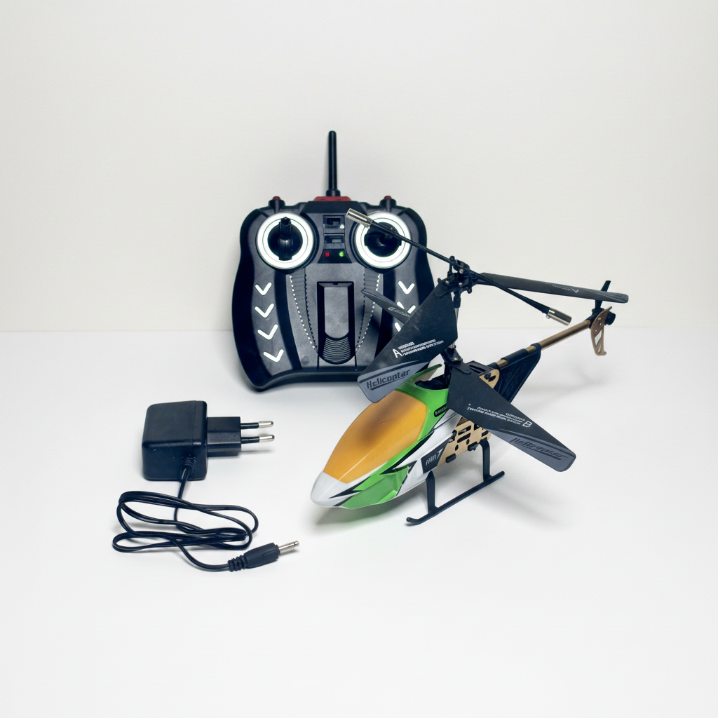 RFD 018 Remote Control Helicopter 2 Channel Gyro RC Helicopter with LED Lights Rechargeable Flying Toy with Remote Control