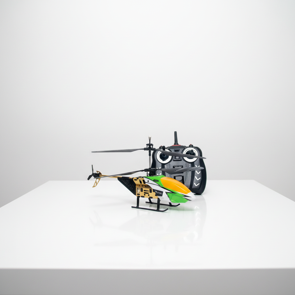 RFD 018 Remote Control Helicopter 2 Channel Gyro RC Helicopter with LED Lights Rechargeable Flying Toy with Remote Control