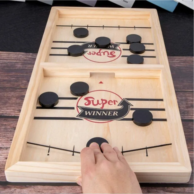 Fast Sling Puck Game Piece Wood Board Table Hockey Game Piece Toys For Children Desk Battle Board Game
